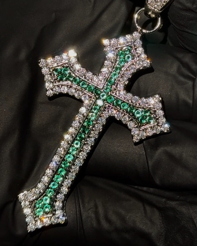 PENDENTE CROSS EMERALD